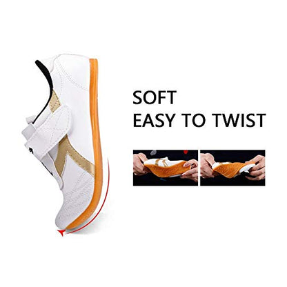 Dilwe Boxing Shoes, PU Leather Soft Sole Taekwondo Shoes for Taichi Gym Exercise(38)