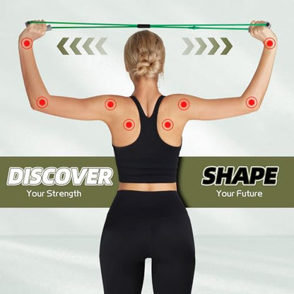 Figure 8 Resistance Bands with Handles, Arm Resistance Bands | Home Workout, Physical Therapy, Strength Training, Travel Portable, Arm workouts - color: Red-30lbs
