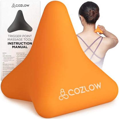 Pyramid Shaped Massage Tool for Trigger Point Therapy & Myofascial Release - color: Orange - Style D
