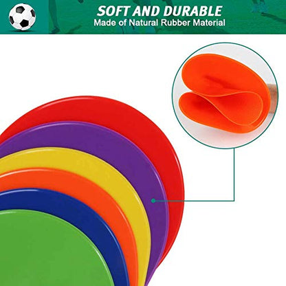 60 Pcs Poly Vinyl Spot Markers Rubber Floor Dots Non Slip Agility Markers - size: 10inch