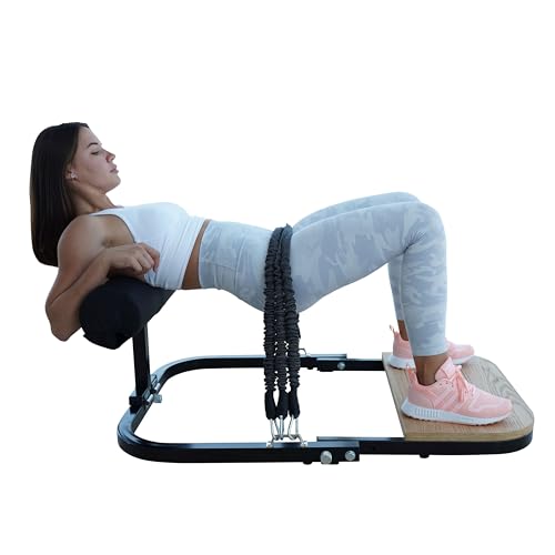Hip Thrust Machine for High Resistance Glute Training - Home Gym Workout - Comes with 45, 90, and 135 Lbs of Resistance - color: Black
