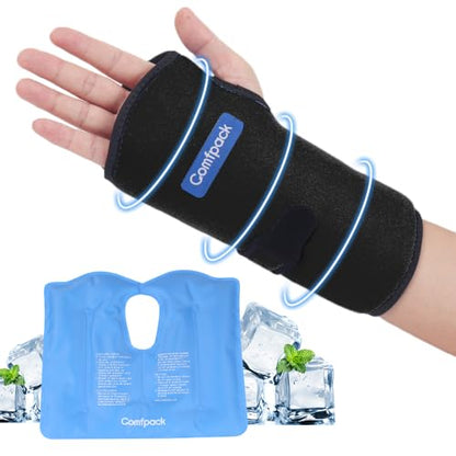 Wrist Ice Pack for Carpal Tunnel, Reusable Hot Cold Therapy Hand Ice Pack Wrap Wrist Ice Brace for Hand Surgery, Rheumatoid, Tendinitis, Swelling, Injuries, Pain Relief