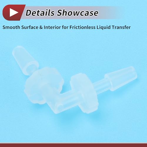 5 Pcs Aquarium Plastic Hose Barb Fitting 3/32" Hose Barb 90 Degree Elbow L Fitting Clear PP - size: 3/32"