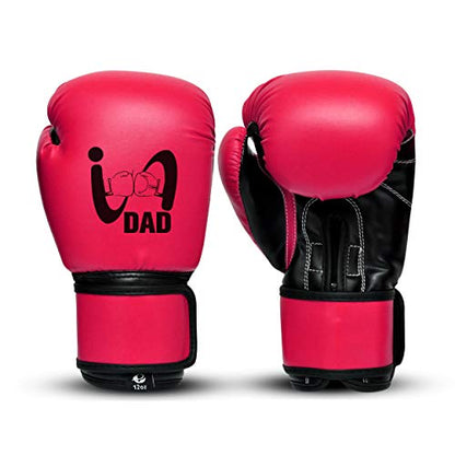 Ultimate - I Boxing Dad - Kids Boxing Gloves MMA Boxing Muay Thai Bag Work - color: Dark Pink, size: 4 Oz