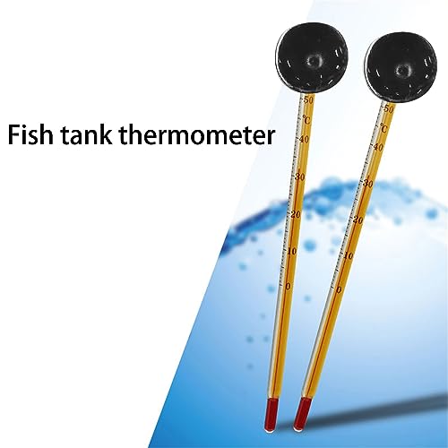 Sucking Cup Aquarium Water Thermometer Easy-to-Read Floating Water Temperature Measuring Tool for Fish Tank Fish Tank Temperature Monitors, Yellow