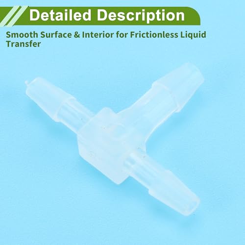 Plastic Hose Barb Fitting 3/32" x 1/8" x 3/32" Tee Type Fitting PP 4 Pcs