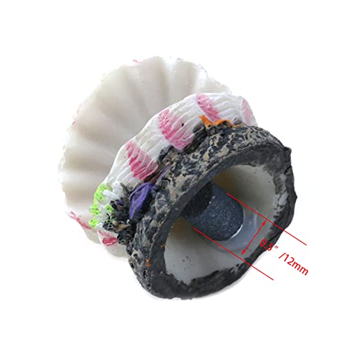 Aquarium Volcano with Air Stone Bubbler Volcano Ornament Fish Tank Bubble Maker Aquarium Air Bubbling Airstones - color: Shell & Pearl