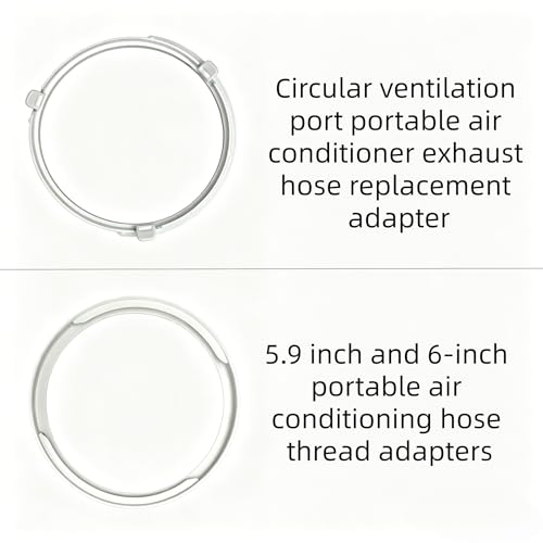 5.9 Inch Portable Air Conditioner Hose Connector, Comes with Threaded Adapter for Repairing Broken AC Hoses, PVC Replacement Adapter for Round Plug-In Exhaust Port