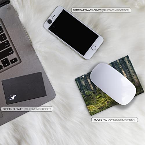 Mouse Pad Adhesive Bottom - Sticks to Any Surface - Portable - Webcam Covers and Screen Cleaner Included (Moss Forest) - color: MOSS FOREST