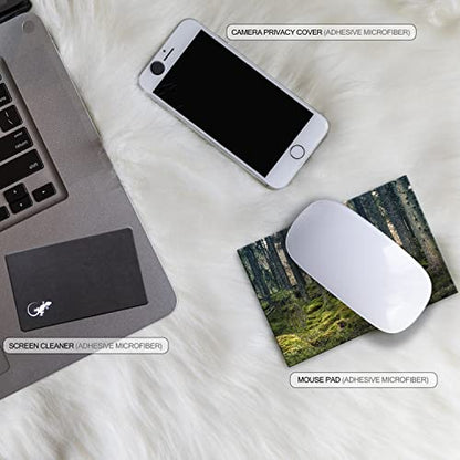 Mouse Pad Adhesive Bottom - Sticks to Any Surface - Portable - Webcam Covers and Screen Cleaner Included (Moss Forest) - color: MOSS FOREST