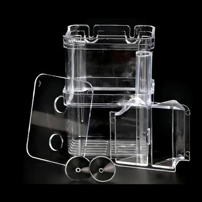 in-Tank Aquarium Breeder Box for Fish Tank, Breeding Incubator for Small Fish Hatchery, Acrylic Divider for Shrimp Clownfish Aggressive and Injured Fish, Can Connect Air Pump (Small)
