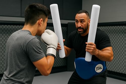 Foam Combat Training Sticks for Boxing and Martial Arts (White) - color: white