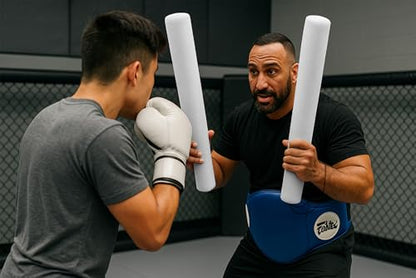 Foam Combat Training Sticks for Boxing and Martial Arts (White) - color: white