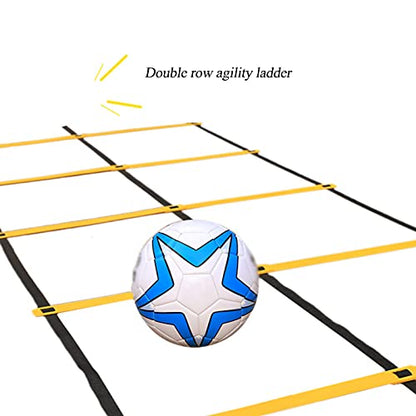 Agility Ladder Adjustable Double Row Agility Ladder,Speed Training Equipment,Football Flexibility Training Jumping,for Outdoor Athletic Footwork, Sports Drills(Size:10M) - size: 10M