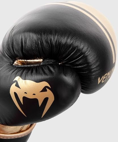 Venum Shield Pro Boxing Gloves - color: Black/Gold, size: 10oz, style: Hook and Loop