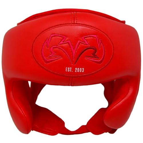 RIVAL Boxing RHG-Guerrero Headgear, Superior Visibility, Lacing Adjustment System, Handcrafted All-Leather Construction, Ergonomic Design - color: Red, size: X-Large