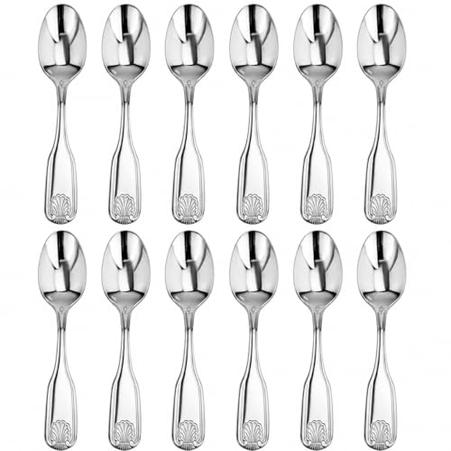 New Star Foodservice Shell Pattern Stainless Steel Teaspoon, 6.5-Inch | Set of 12, Commercial Grade - size: Teaspoon (6.5-Inch)