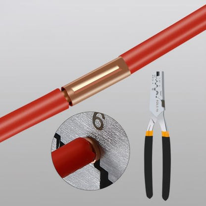 250pcs Wire Terminal connectors 7Size Electrical Butt Connector Copper Tube Connector Kits with Heat Shrink Tubing Wire Ferrules Kits