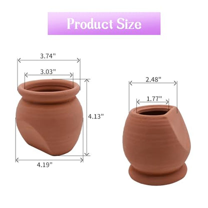 Saim Natural Clay Ceramic Cave Pot - Aquarium Fish Tank Decor Hideout for Betta Shrimp Cichlid Small Fish Breeding & Hiding Shelter Cute Ornament Aquatic Habitat- Large - size: Large