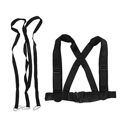 Sled Pulling Strap with Padded Shoulder Harness, Heavy Duty Nylon Resistance Training Equipment for Tire Drag, Strength and Speed Workouts for Football Runners