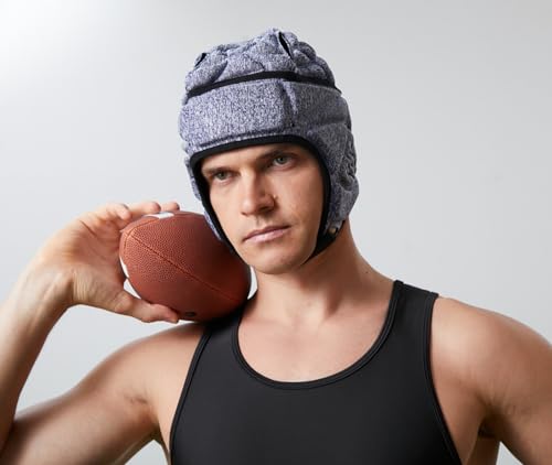 Topeter Padded Rugby Helmet, Protective Soft Shell Headgear Hats - color: Purple