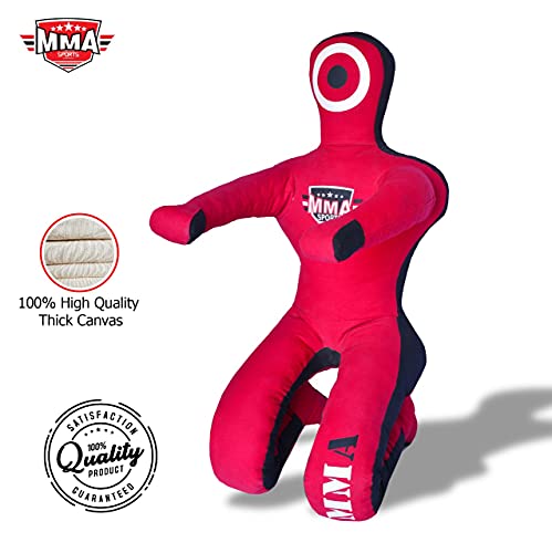 MMA Sports Brazilian JIU Jitsu Grappling Submission Throwing Dummy Punching Heavy Bag Kick Boxing Dummies UNFILLED - color: Red-2, size: 5ft, style: Sitting
