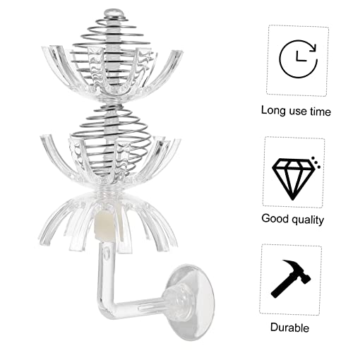 BESPORTBLE 1set Multifunctional Pet Feeder Cage for Aquariums Transparent Design with Cups for Feeding and Brine Shrimp Decorative Hideout for Shrimp and Fish Tanks
