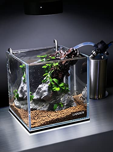 25C 3.7 Gallon Cube Rimless Low Iron Aquarium Tank, W9.84×D9.84×H9.84 in(25x25x25cm) 5mm Thickness with Nano Foam Leveling Mat Included - size: 3.7Gal W9.84×D9.84×H9.84 in(25x25x25cm)