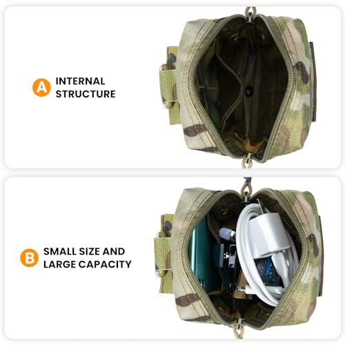 EXCELLENT ELITE SPANKER Tactical MOLLE Pouch EDC Utility Pouches Gadget Organizer Phone Holder Waist Bag Tool Pouch - color: Multicam