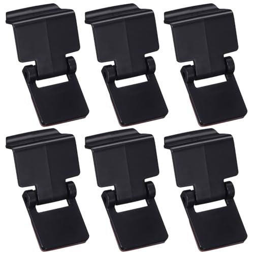 6pcs Reptile Cage Lock Clips, Terrarium Locking Lid Clips for Feeding Tanks, Black Plastic Buckle Latches for Reptile Breeding and Escape Prevention