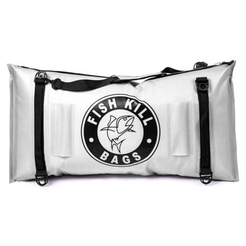 Gusseted Insulated Fish Cooler - Zipper Waterproof Nylon Bag - Portable and Leakproof With Heavy Duty Handles for Travel, Outdoor, Fishing - size: 36 x 18 Inch