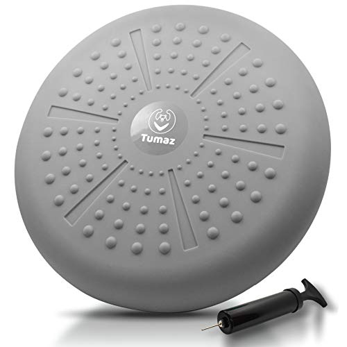 Tumaz Wobble Cushion Wiggle Seat Core Balance Disc with Pump - color: 12. Grey