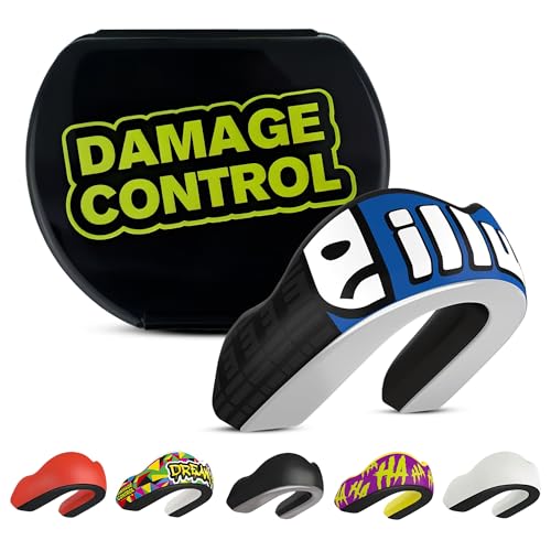 DAMAGE CONTROL Extreme Impact Sports Mouth Guard w/Case – Ill Will | Adult – Boil & Bite Fit, Shock-Absorbing Pads, Ventilated Case – MMA, Boxing, Hockey, Football, Rugby, Lacrosse & BJJ - color: Ill Will Ei, size: Adult