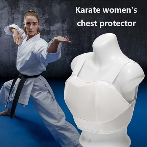 Women's Chest Protector Karate, Women Ribs Protector Taekwondo White Soft Shell - size: Small