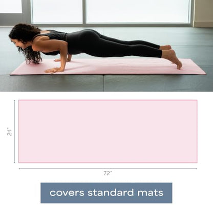 S&T INC. Aura Microfiber Yoga Mat Towel with Grip, 2pk, 24" x 72", Assorted - color: Pink & Grey