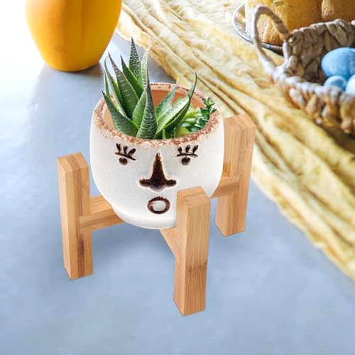 Wooden Flowerpot Stand with Non-slip Pads Four-legged Potted Plant Display Rack for Indoor Outdoor Decor Craft Adornment Base Holder for Flowerpots Fish Tanks