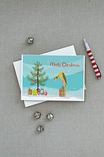 Caroline's Treasures CK4480GCA7P Jibso Canary Merry Christmas Greeting Cards and Envelopes Pack of 8 Blank Cards with Envelopes Whimsical A7 Size 5x7 Blank Note Cards - style: Birds - Jibso Canary
