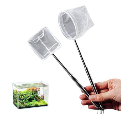 Extendable Fish Handling Tool with Ergonomic Grip Stable Construction Fishing Net for Aquariums and Fishtanks Fishtanks Net - color: Square, size: Small