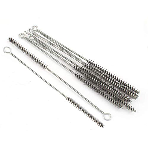 10mm Tube Brush Stainless Steel Wire Bottle 11.4 inch Long-Handle Stiff Bristle Cleaning 12pcs