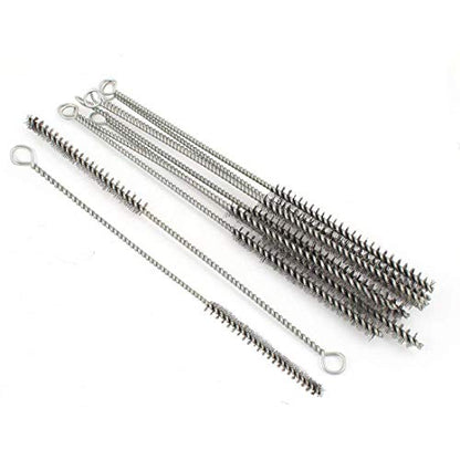 10mm Tube Brush Stainless Steel Wire Bottle 11.4 inch Long-Handle Stiff Bristle Cleaning 12pcs