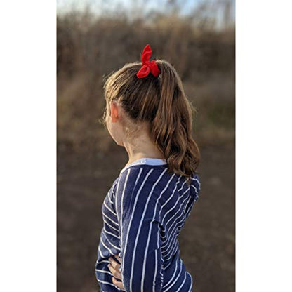 My Lello 4pcs Velvet Bunny Ear Knotted Tail Hair Scrunchies Earth Tones