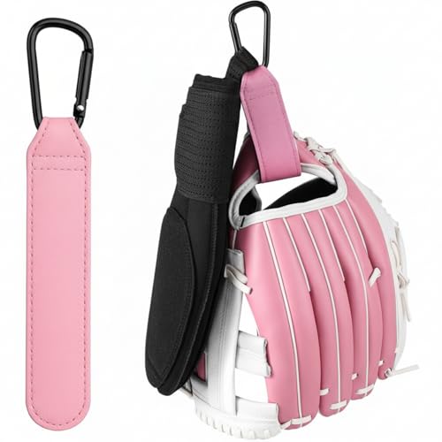 Therwen Adjustable Baseball Glove Clip for Hanging Bags Training Sports Gear Glove Holder Protection Accessory Strap Bag Attachment with Hanging Loops Travel Accessories for Drying - color: Pink