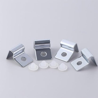 Kopida 4Pcs Household Fish Tank Brackets Glass Lid Clips Aquarium Cover Holders Silver Stainless Steel Aquariums Lid Support Aquarium Accessories