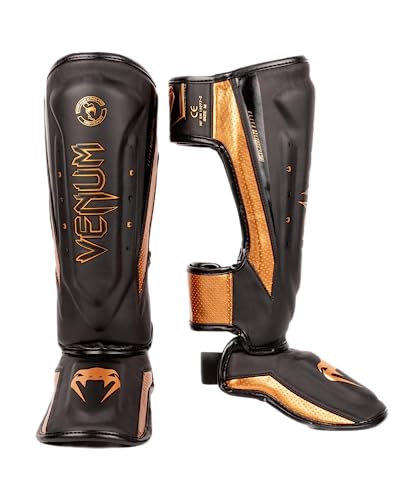 Venum Venum Elite Evo Shin Guards - color: Black/Bronze, size: X-Large