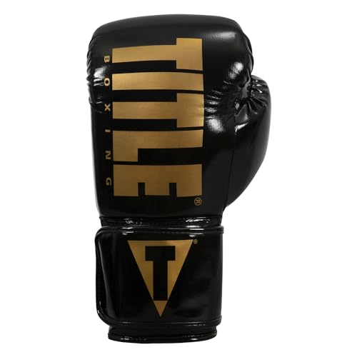 TITLE Boxing Inferno Intensity Elastic Training Gloves - color: Black/Gold, size: 18 oz