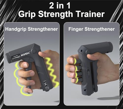 Grip Strength Trainer with Finger Exerciser, Adjustable Resistance, Forearm Strengthener Hand Gripper with Counting,Black - color: Black