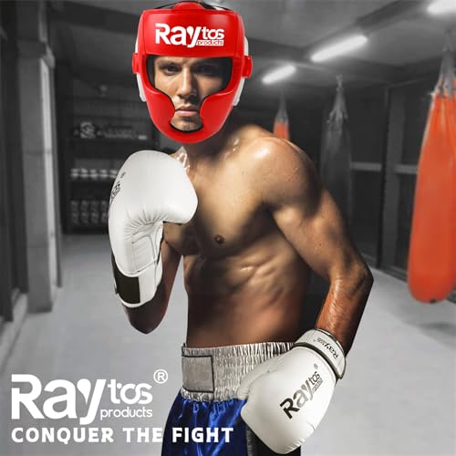 Boxing Headgear for MMA,Sparring,Muay Thai|Head Guards for Men Women - color: Red