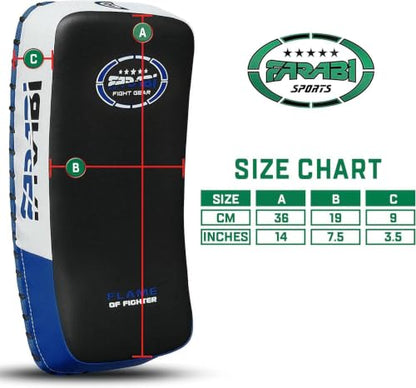 Farabi Thai Pad Training Kick Pad Curved Coaching Pad Kicking Mix Martial Arts x 1 Single Unit - color: Blue (Pair)