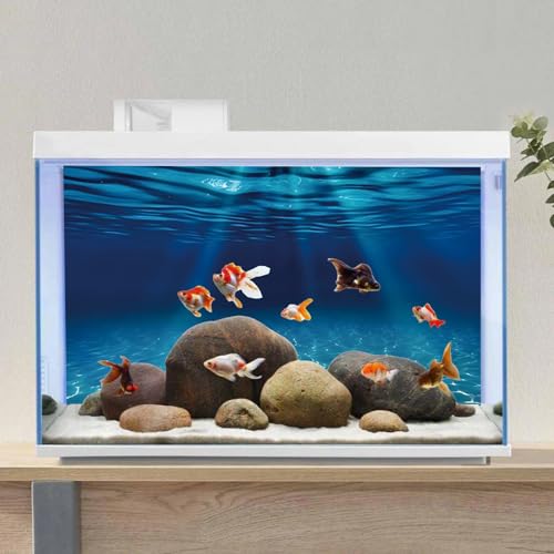 AWERT 36x20 inches Ocean Floor Aquarium Background Undersea Theme Aquarium Background Underwater Fish Tank Background - size: 36x20in/90x50cm