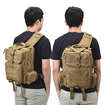 REEBOW GEAR Tactical Sling Bag Single Shoulder Every Day Carry Backpack - color: Style 03-tan